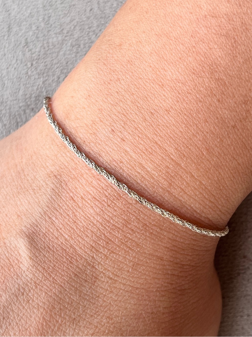 Sterling Silver Rope Chain Bracelet - Picture 5 of 5